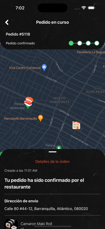 Sushi2GO App - Menú